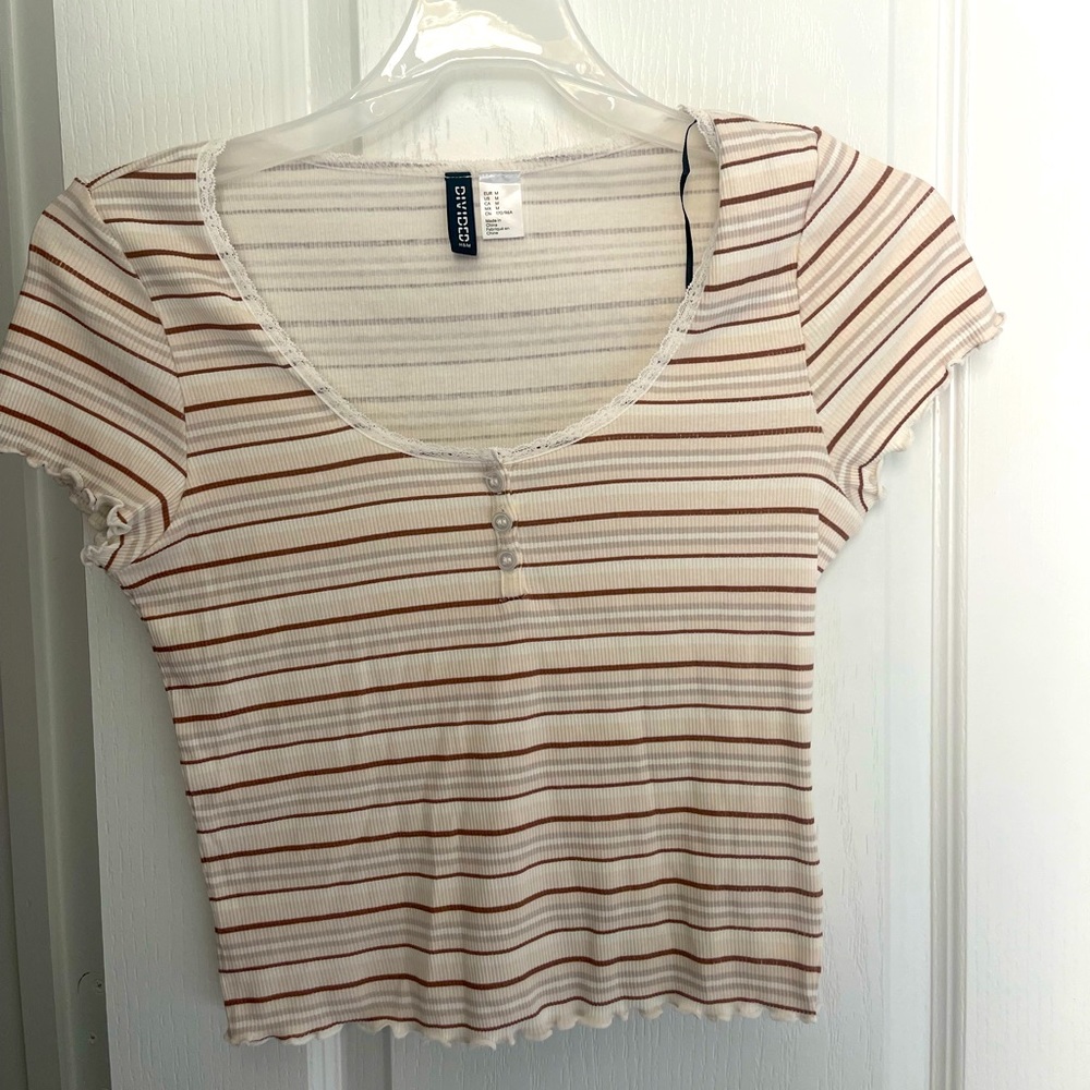 H&M Striped Crop Top